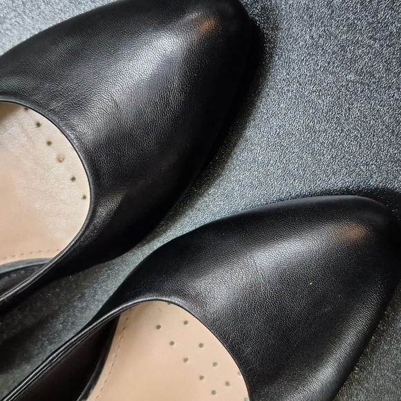 Easy-Spirit Evolve Black Leather Almond Toe Block Heel Pumps - NWOB - Size - 10 - Picture 8 of 13